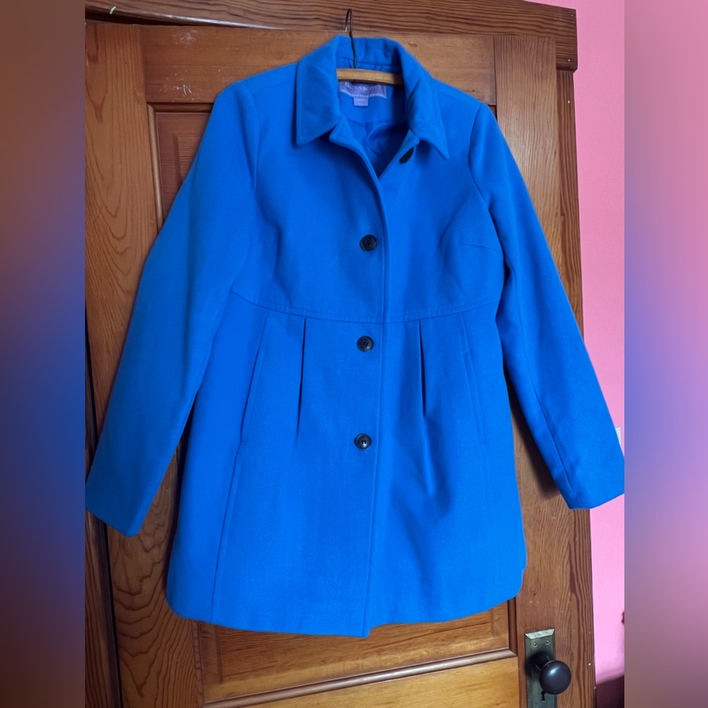 Laura Scott Cornflower Blue Pea Coat